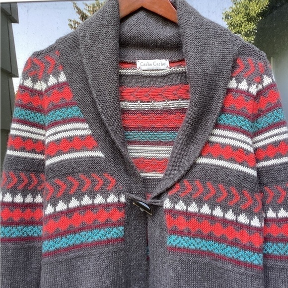 SouthWestern Inspired Cardigan Sweater wool blend Size S - Picture 3 of 8